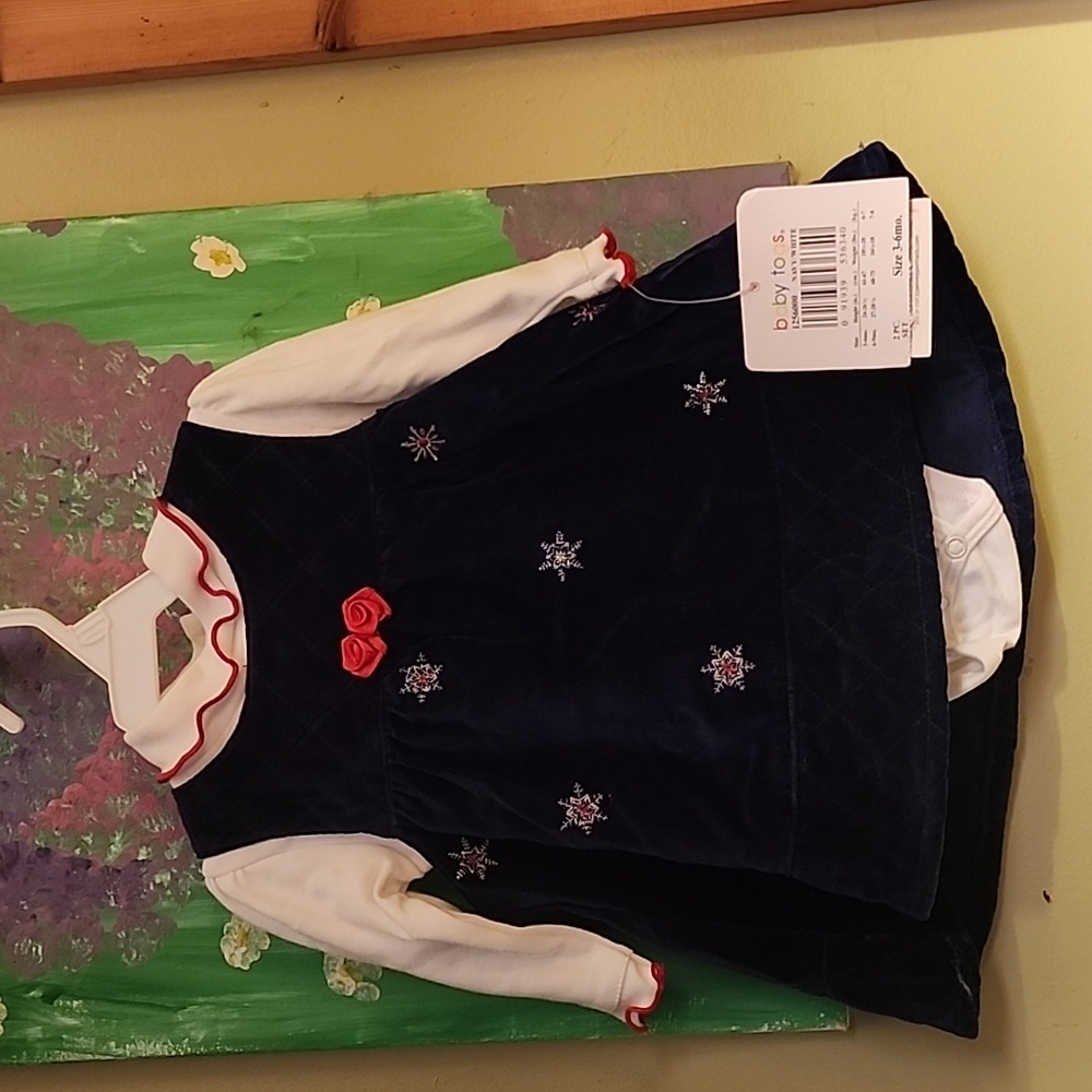 Baby Togs Navy/White 3/6 Months 2 piece set